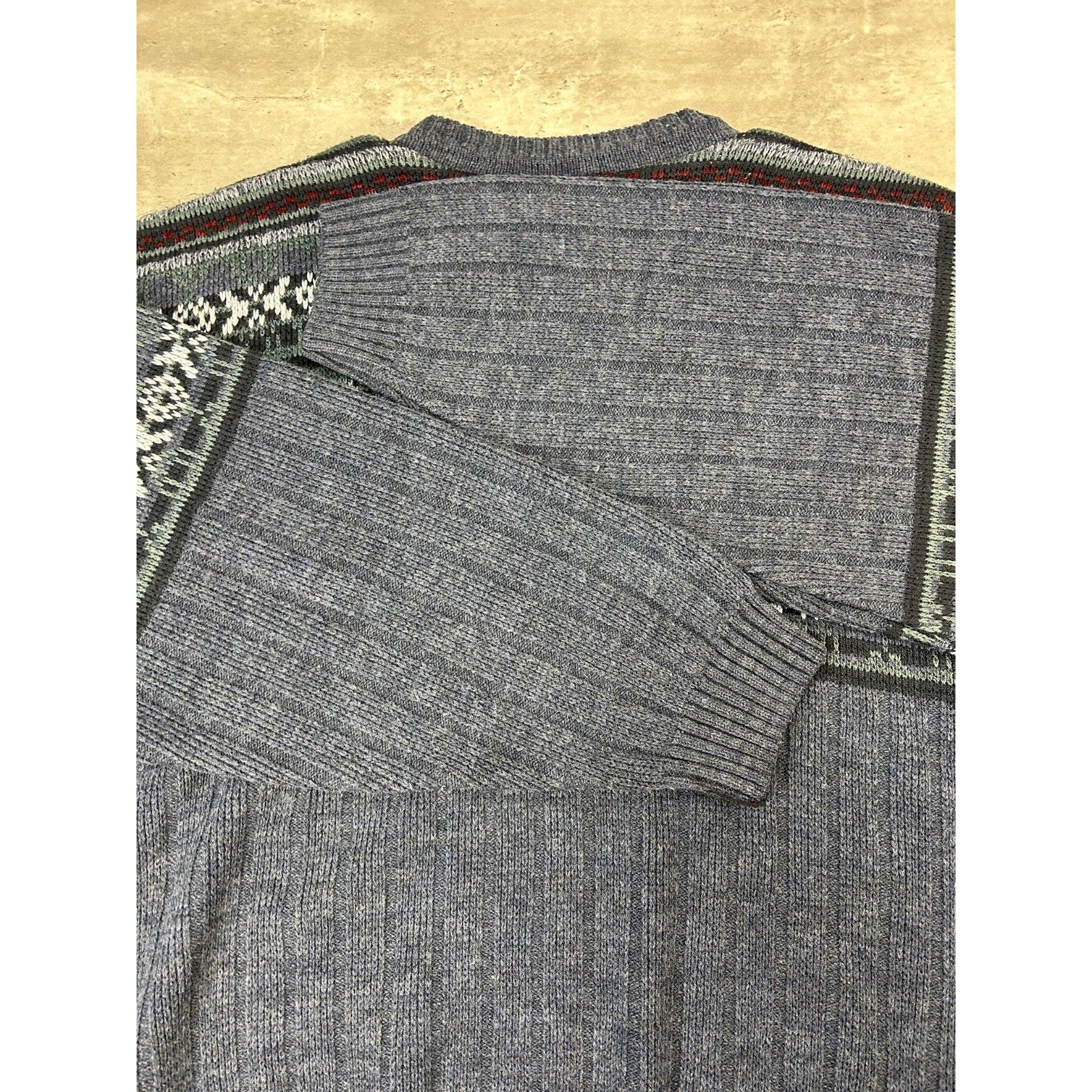 Vintage Cherokee Abstract Striped Pullover Knit Sweater Size XL