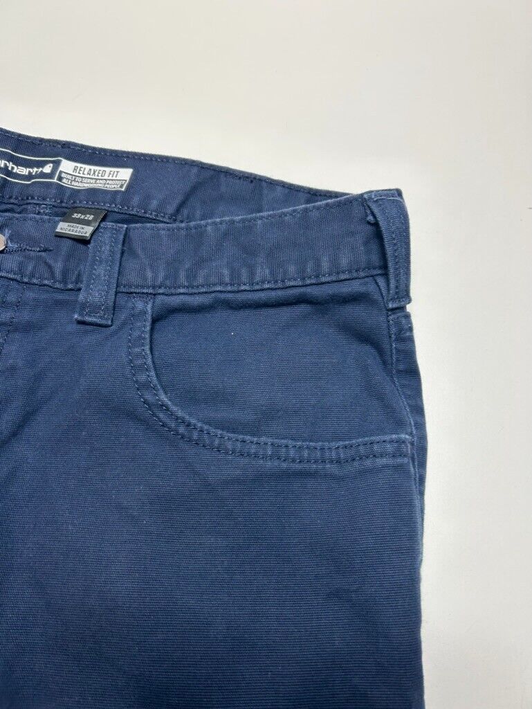 Carhartt Relaxed Fit Canvas Workwear 5 Pocket Pants Size 33W Blue