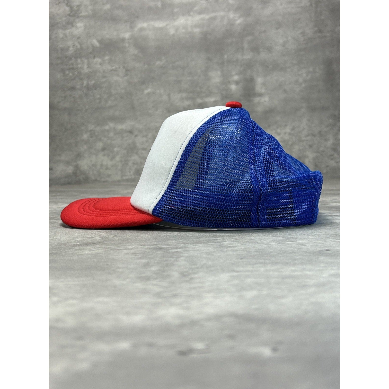 Vintage 90s Pabst Blue Ribbon Beer Promo Graphic Trucker Snapback Hat OSFA