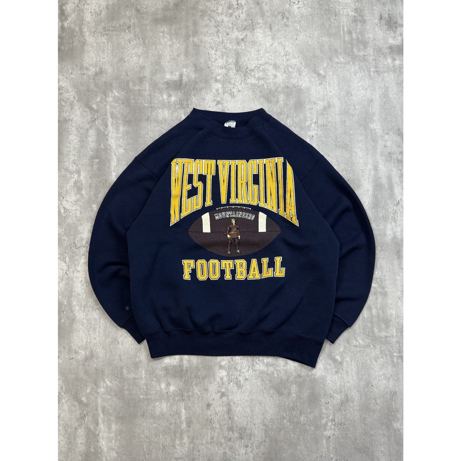 Vintage 90s West Virginia Mountaineers NCAA Football Graphic Sweatshirt Size XL