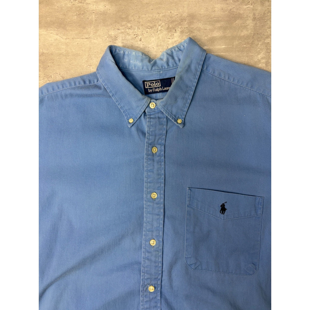 Vintage Polo Ralph Lauren Embroidered Pony Cropped Button Up Shirt Size 2XL