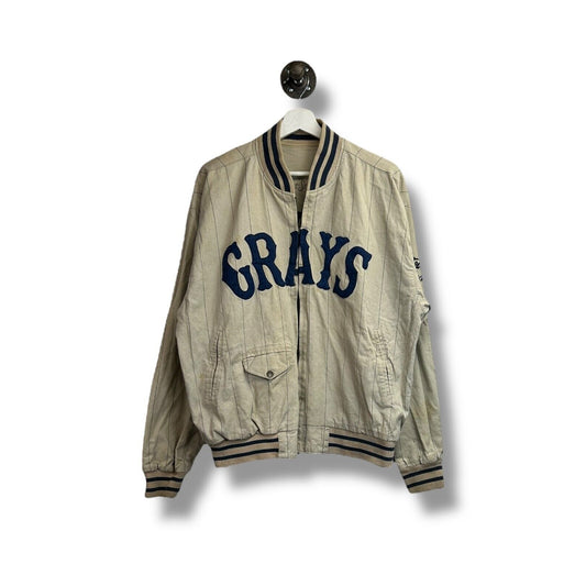 Vintage Homestead Grays NLBM Reversible Varsity Bomber Jacket Size Medium