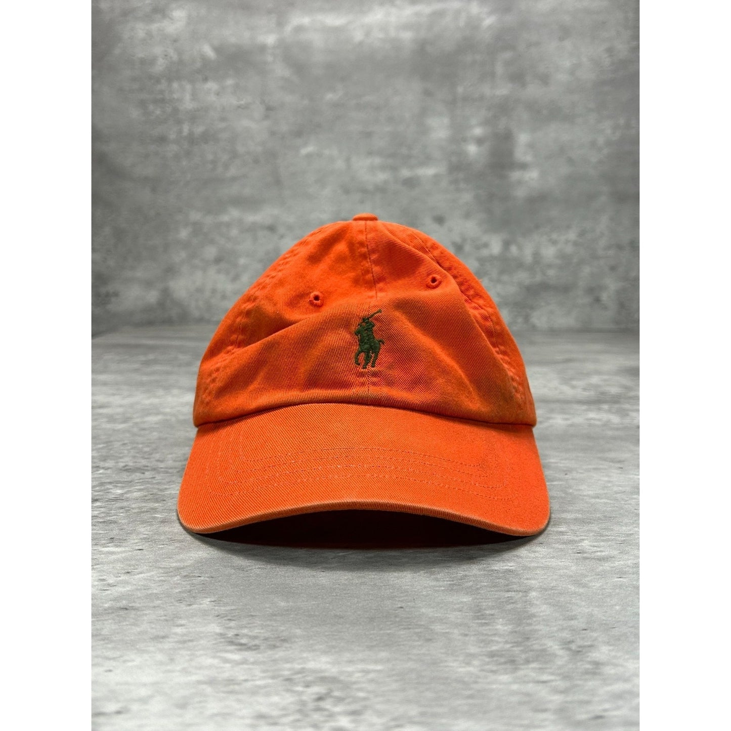 Vintage Polo Ralph Lauren Embroidered Pony Strapback Hat OSFA Orange