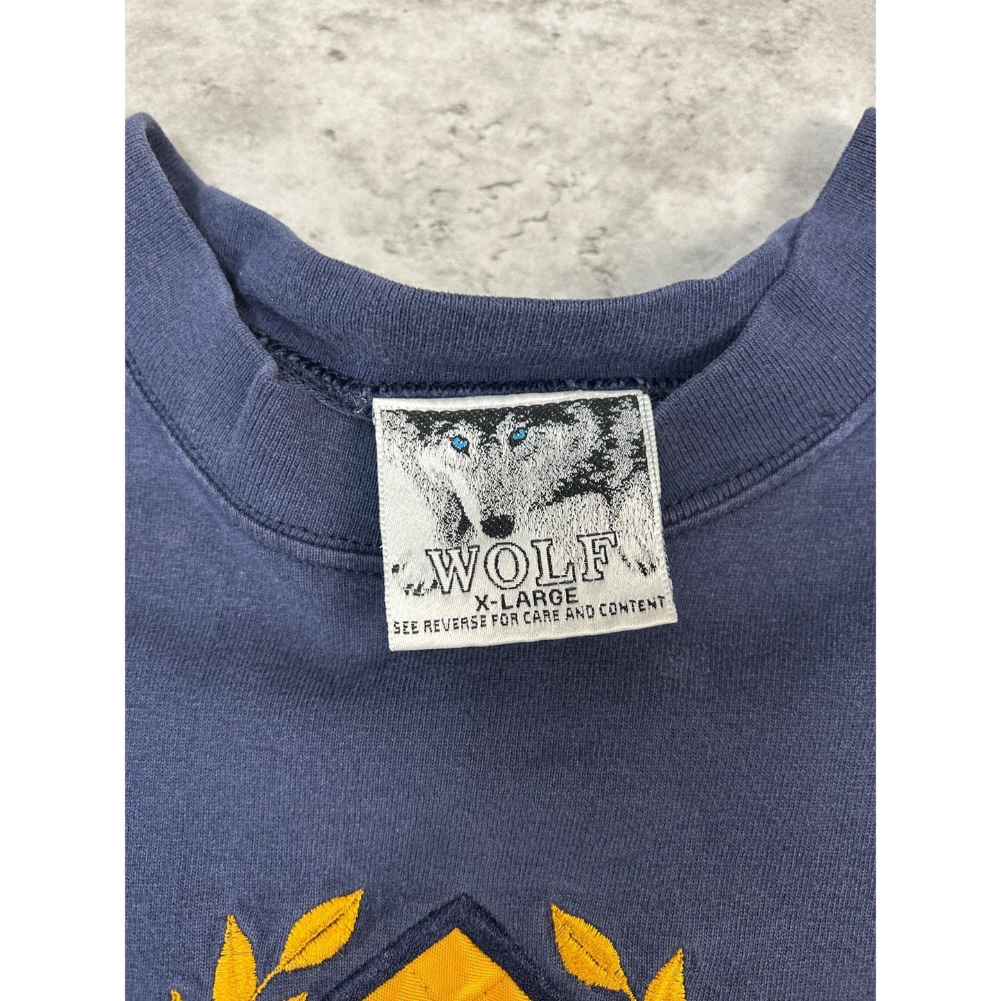 Vintage Michigan Wolverines NCAA Crest Graphic T-Shirt Size XL Blue