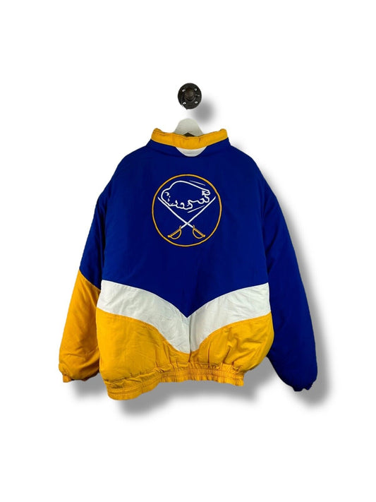 Vintage 90s Buffalo Sabres NHL Full Zip Insulated Hockey Jacket Size 2XL