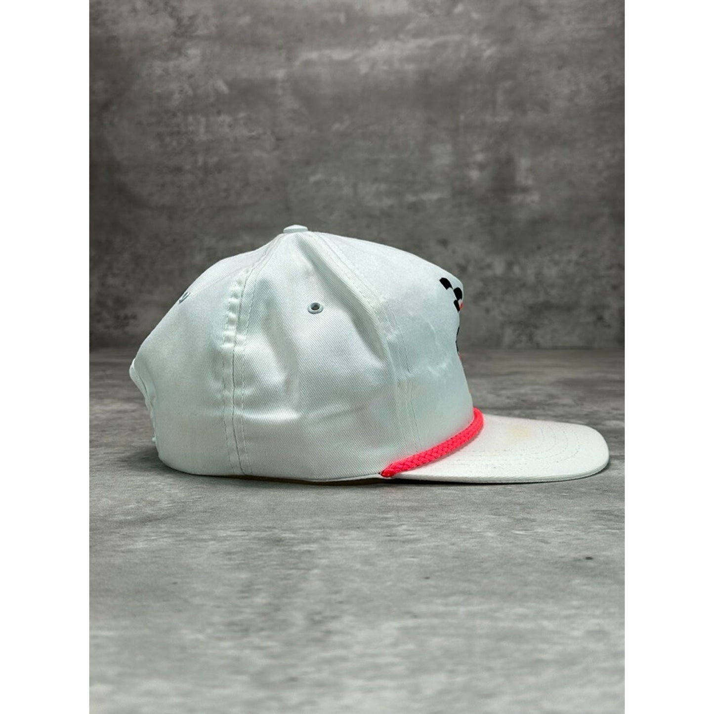 Vintage 90s Western Auto Racing Embroidered Spellout Snapback Hat OSFA White