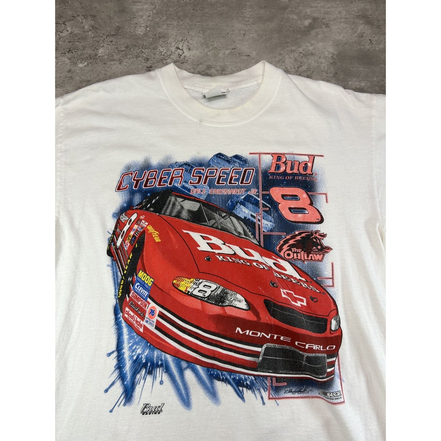 Vintage Dale Earnhardt Jr #8 Nascar Cyber Speed Budweiser T-Shirt Size Large