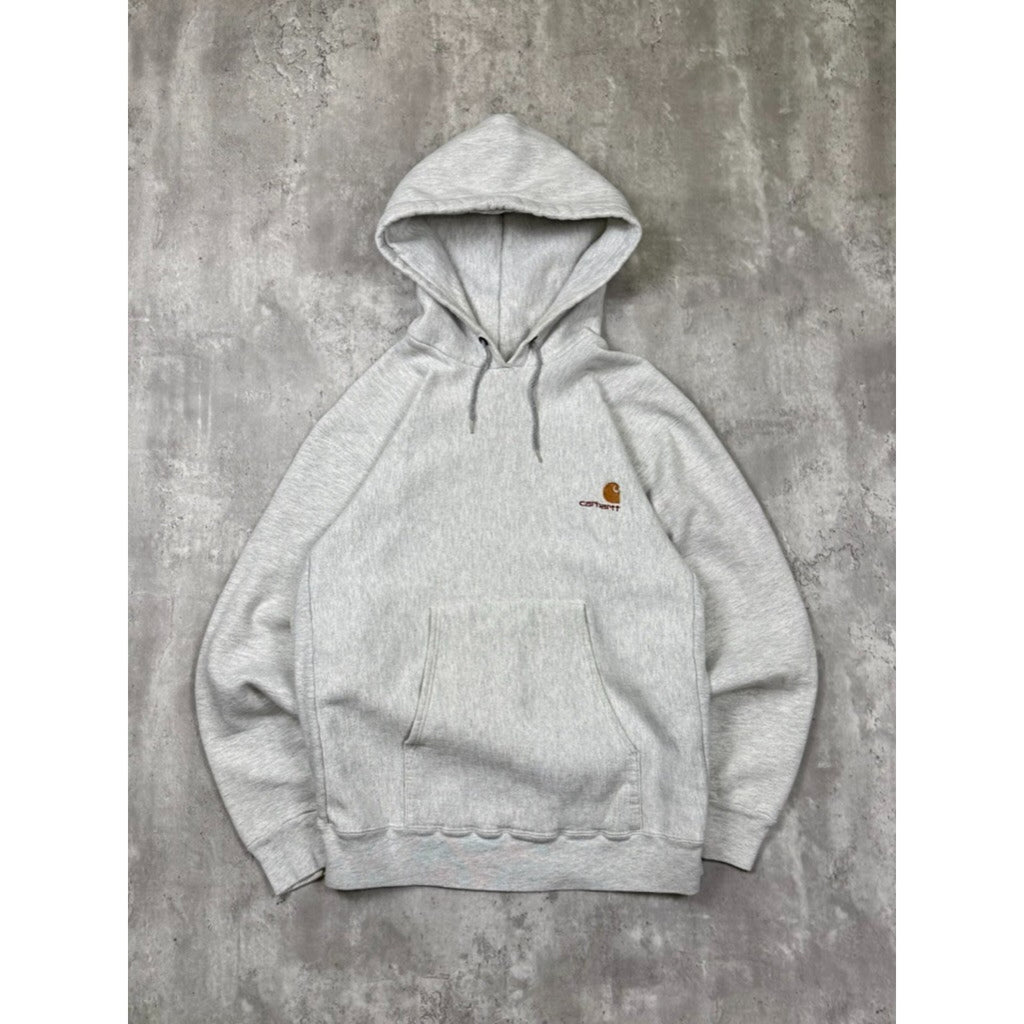 Vintage 80s/90s Carhartt Embroidered Spellout Logo Hooded Sweatshirt Size Medium