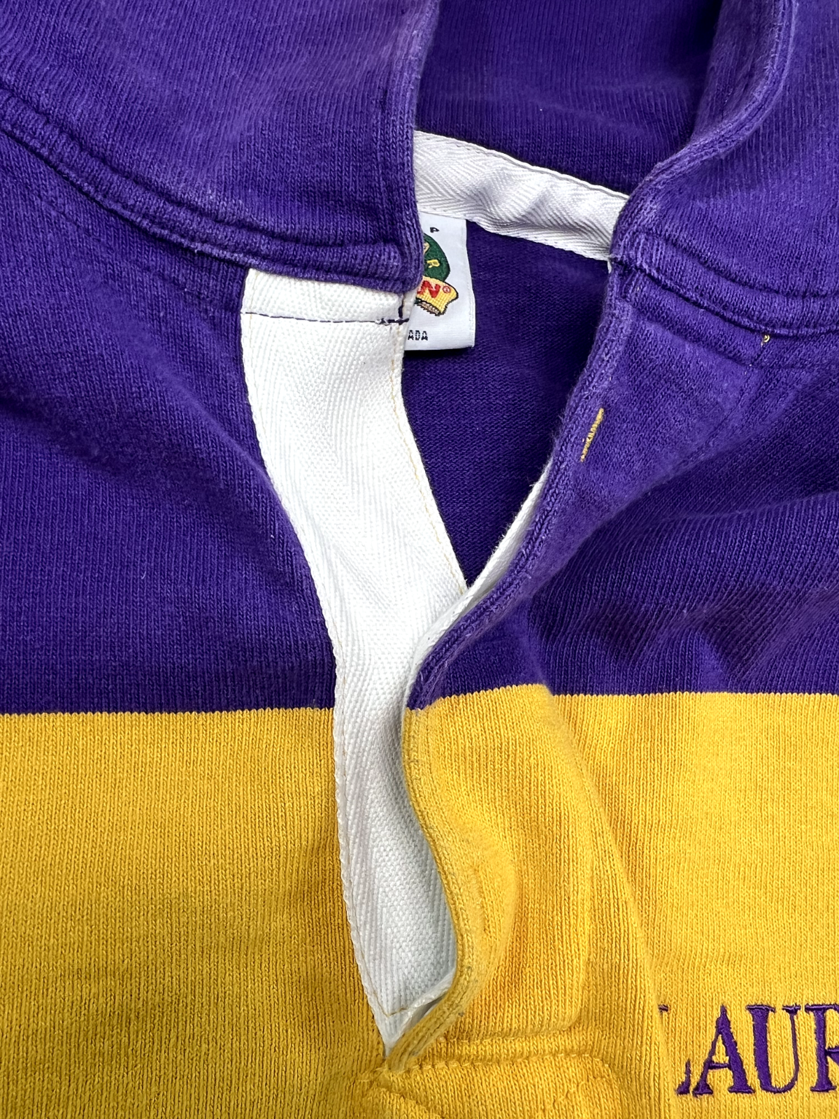 Vintage 90s Laurier University Collegiate Rugby Hooded Sweatshirt Size Small