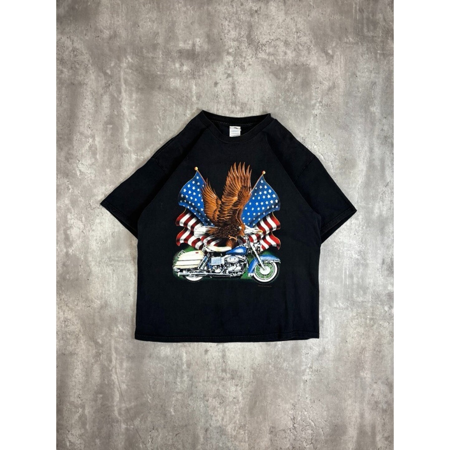 Sturgis Black Hills Rally Bald Eagle Motorcycle Graphic T-Shirt Size XL Black