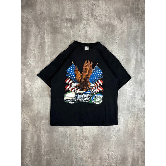 Sturgis Black Hills Rally Bald Eagle Motorcycle Graphic T-Shirt Size XL Black