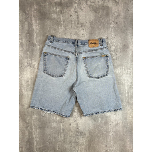 Vintage Levis Strauss Relaxed Fit Light Wash Denim Shorts Size 38 Blue