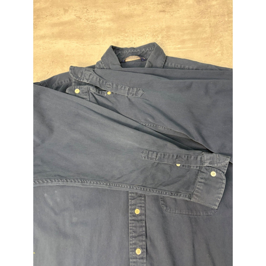 Vintage Nautica Embroidered Crest Long Sleeve Button Up Shirt Size Large