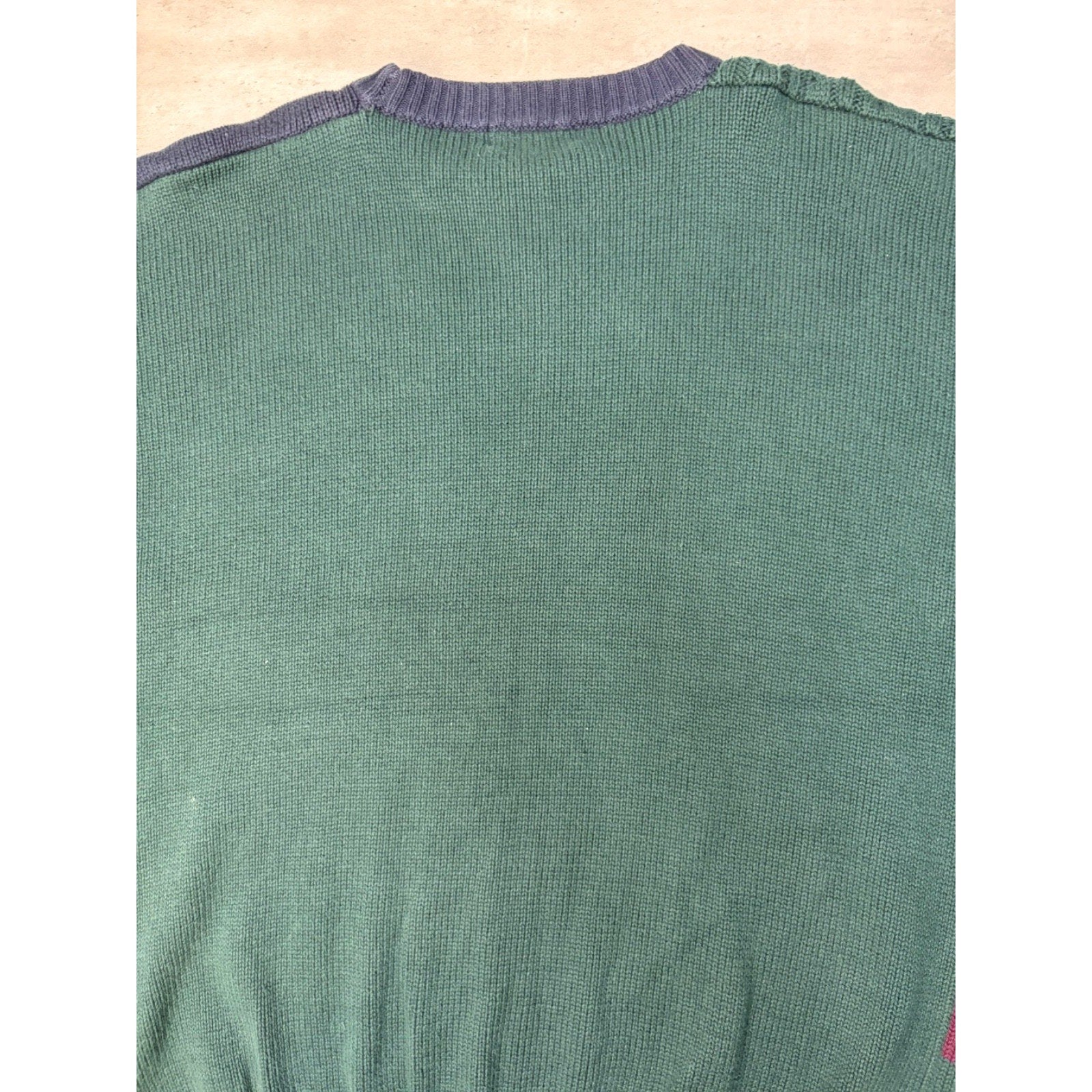 Vintage IZOD Four Panel Textured Pullover Ribbed Knit Sweater Size Large