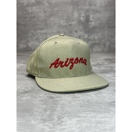 Vintage 90s Arizona Embroidered Spellout Destination Snapback Hat OSFA Beige