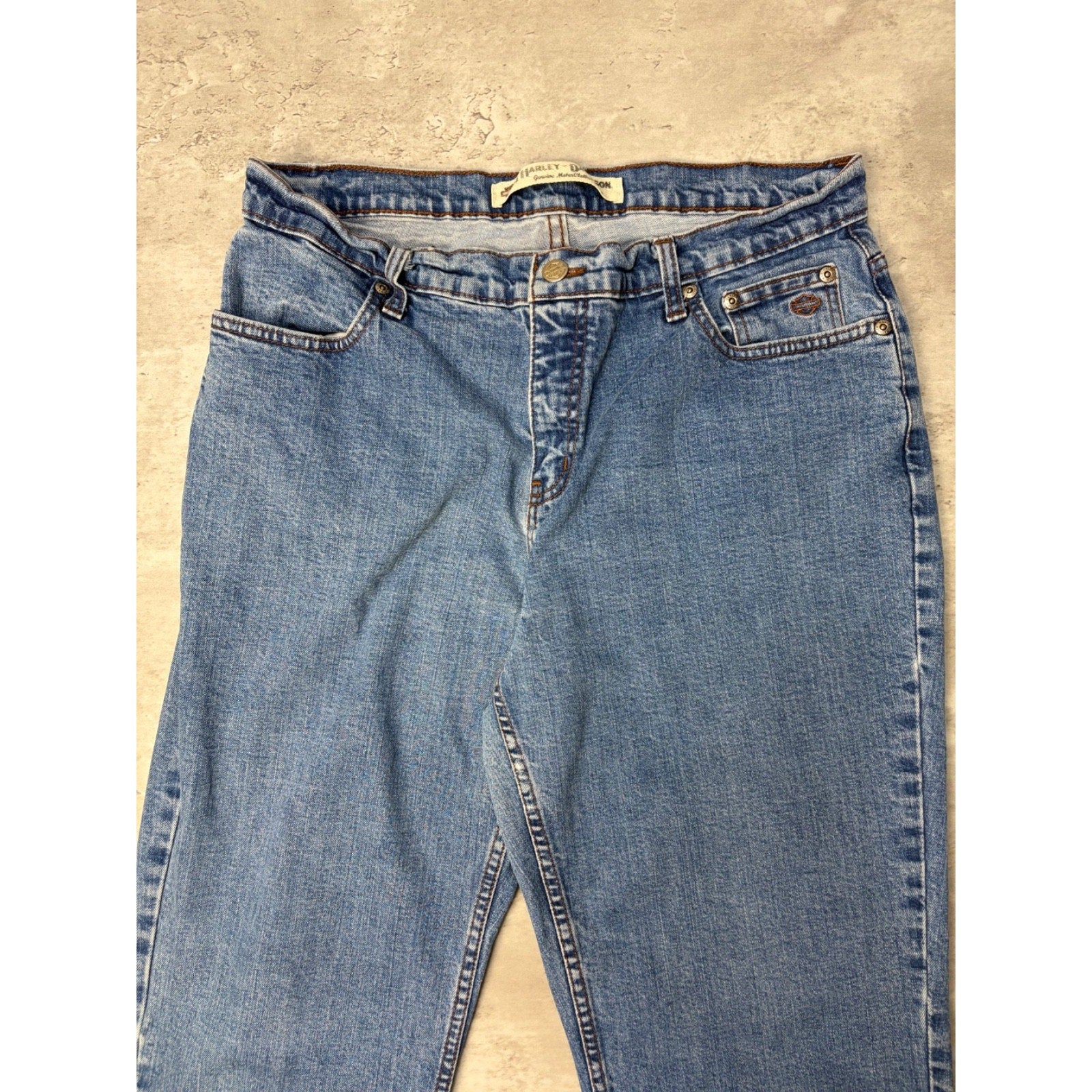 Vintage 90s Harley Davidson Medium Wash Denim Pants Size 33