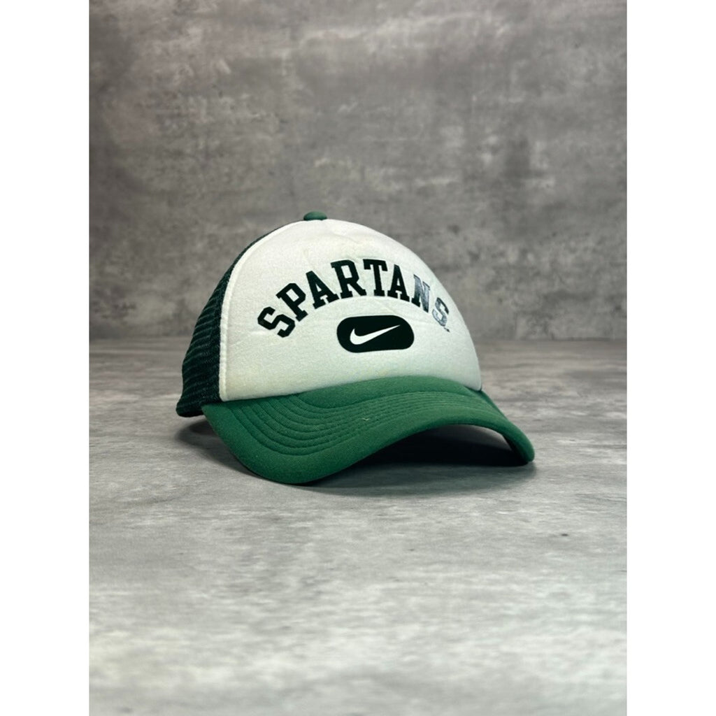 Vintage MIchigan State Spartans NCAA Nike Spellout Trucker Snapback Hat OSFA
