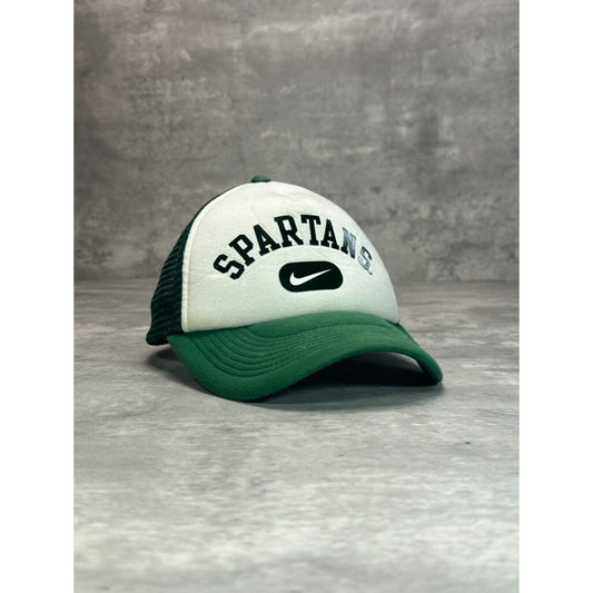 Vintage MIchigan State Spartans NCAA Nike Spellout Trucker Snapback Hat OSFA