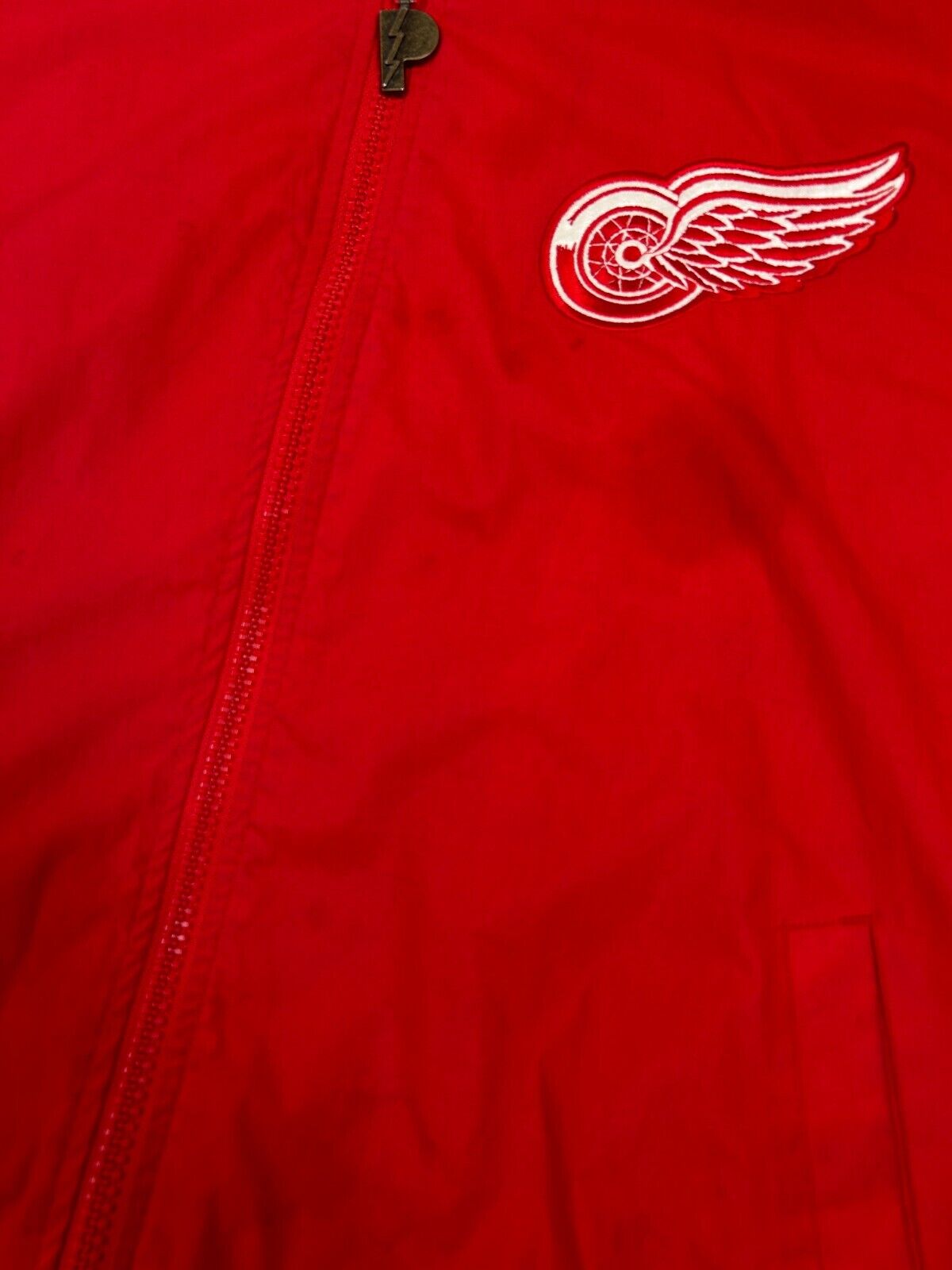 Vintage 90s Detroit Red Wings NHL Pro Player Full Zip Insulated Jacket Sz Large