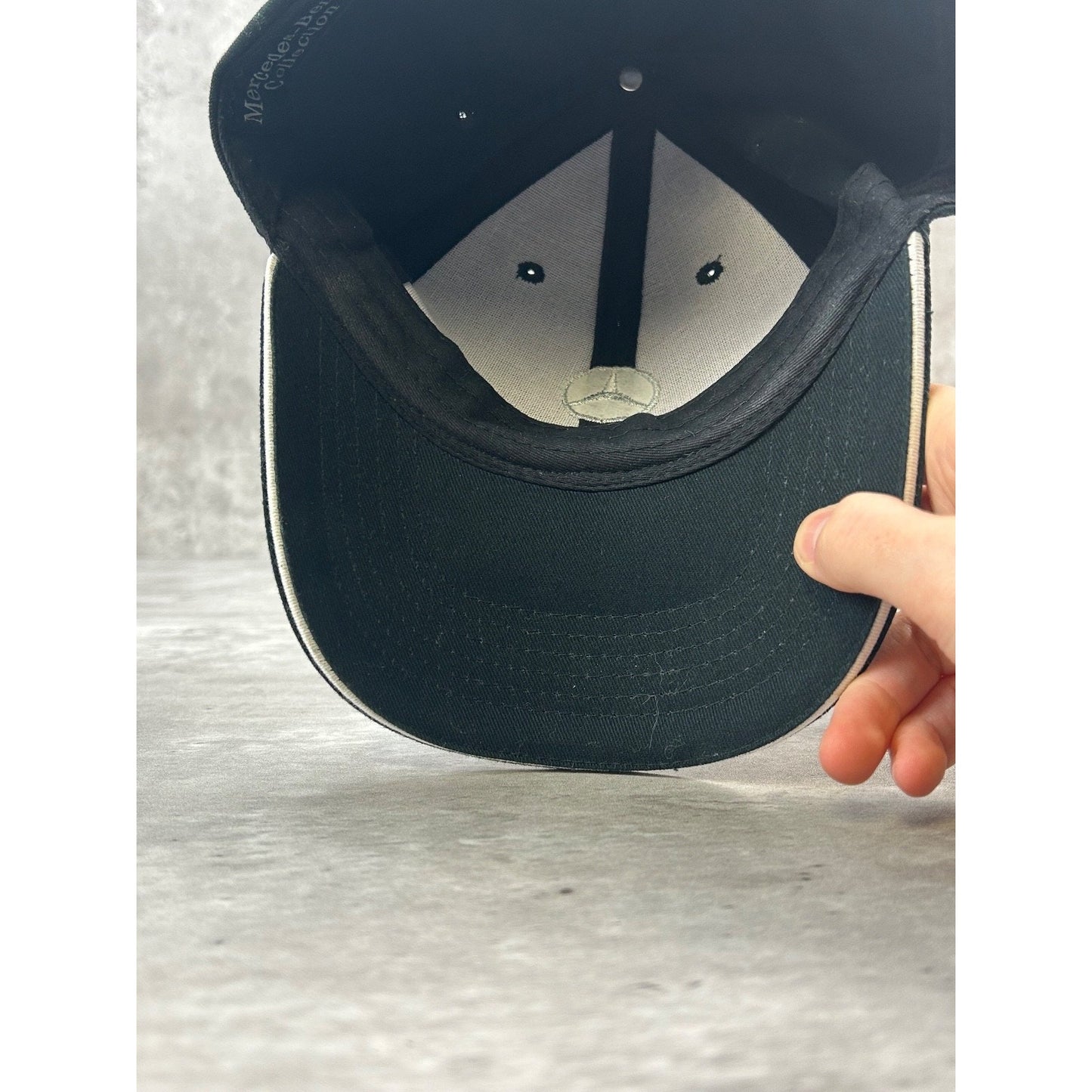 Mercedes Benz Embroidered Spellout Logo Strapback Hat OSFA