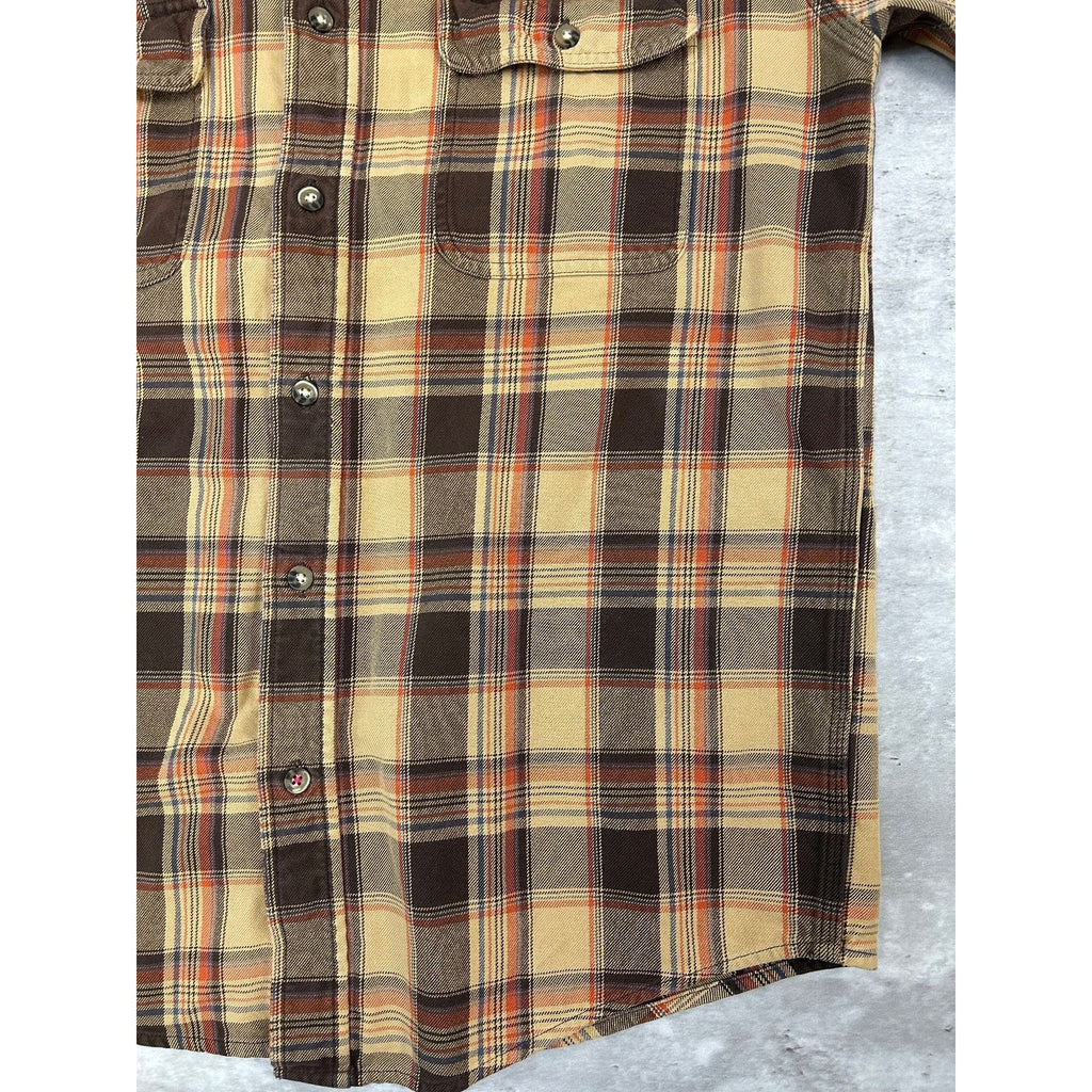 Vintage Carhartt Plaid Double Pocket Workwear Long Sleeve Button Up Shirt Medium