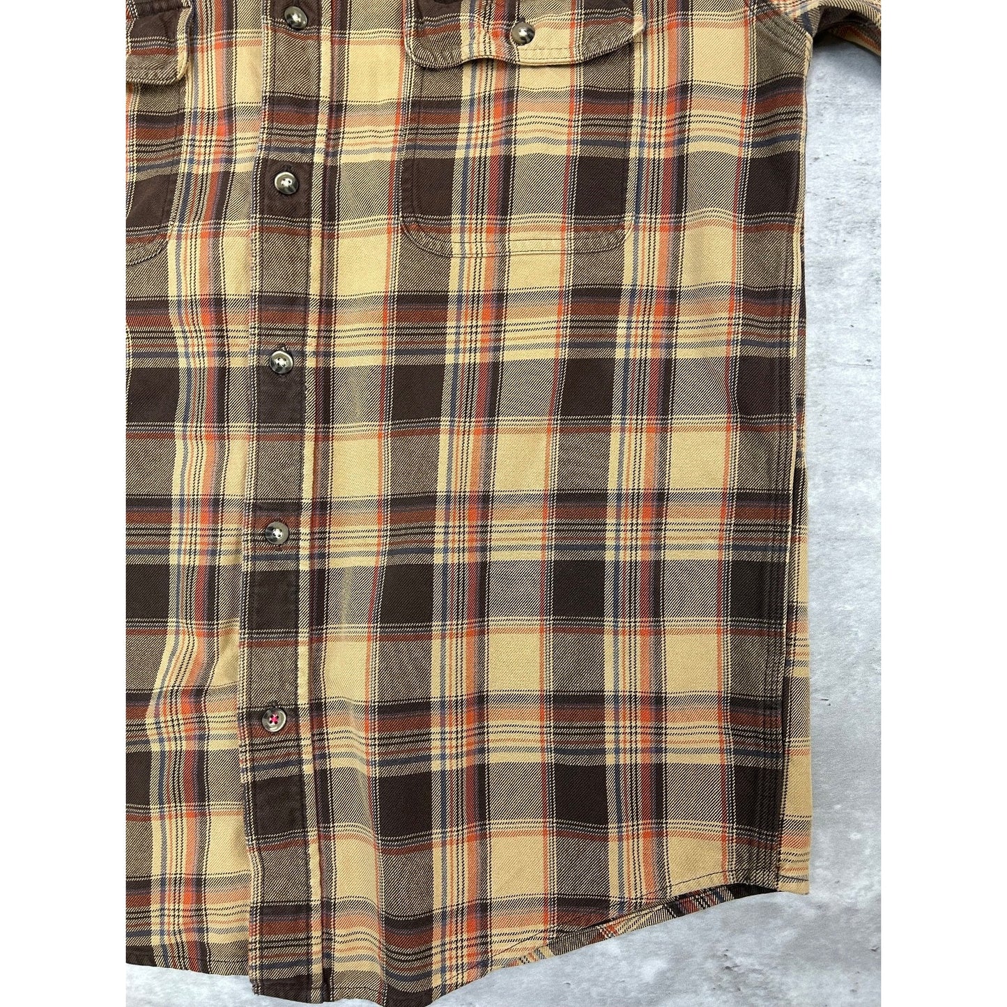 Vintage Carhartt Plaid Double Pocket Workwear Long Sleeve Button Up Shirt Medium