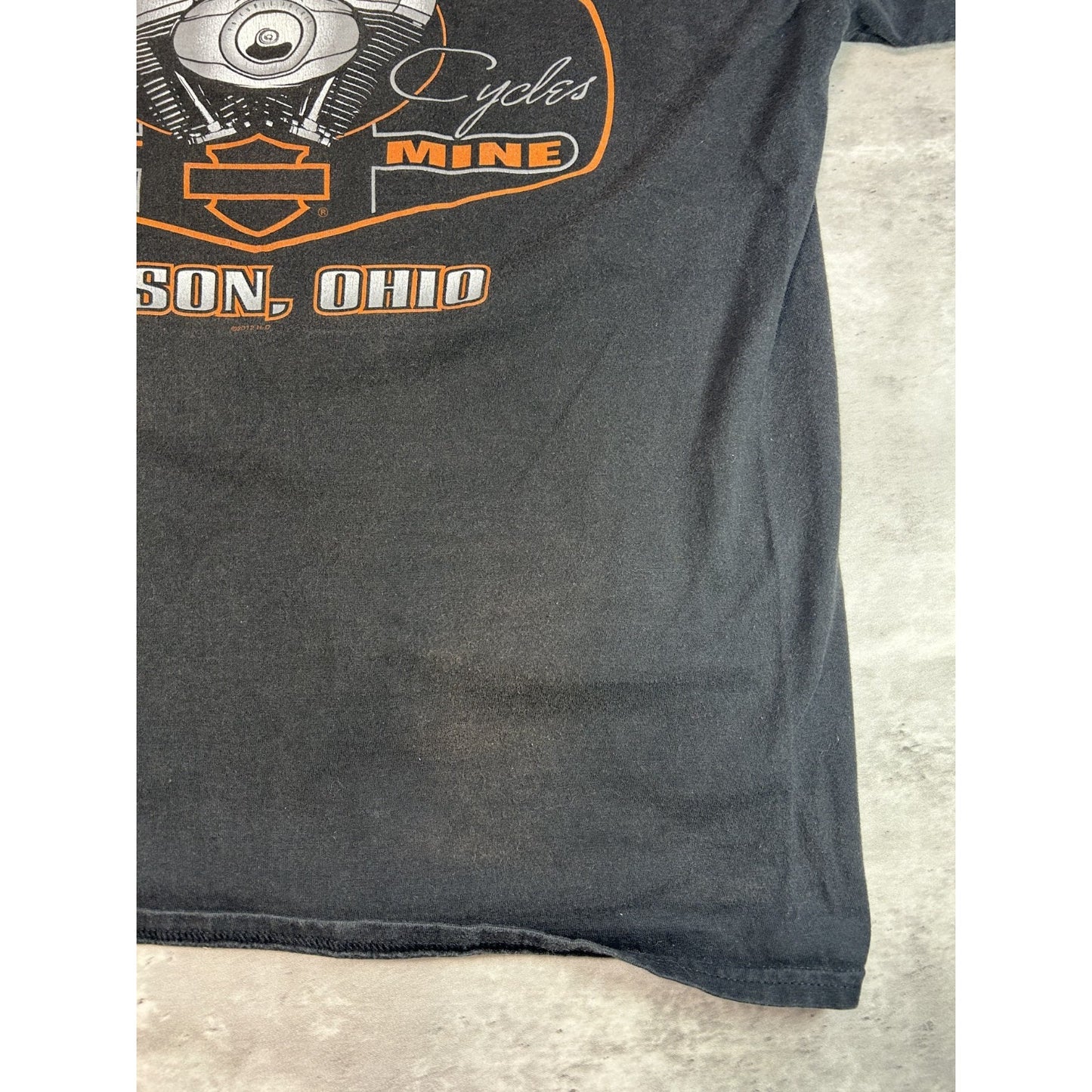 Harley Davidson I Got Mine At Powder Keg Spellout Graphic T-Shirt Size Large