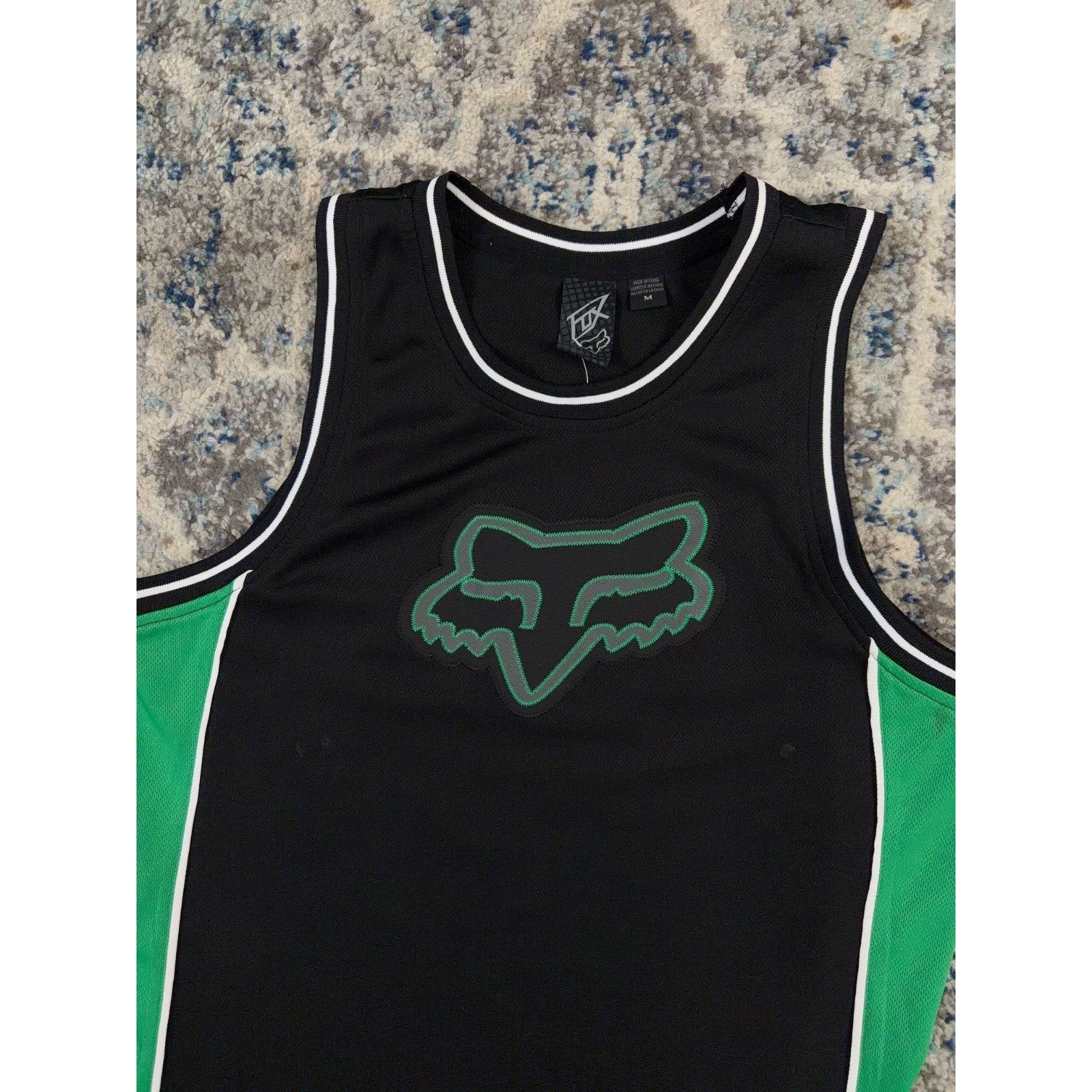 Vintage Fox Racing Embroidered Logo Two Tone Basketball Jersey Size Medium
