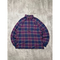 Vintage Polo Ralph Lauren Plaid 1/2 Zip Collared Crewneck Sweatshirt Size Large