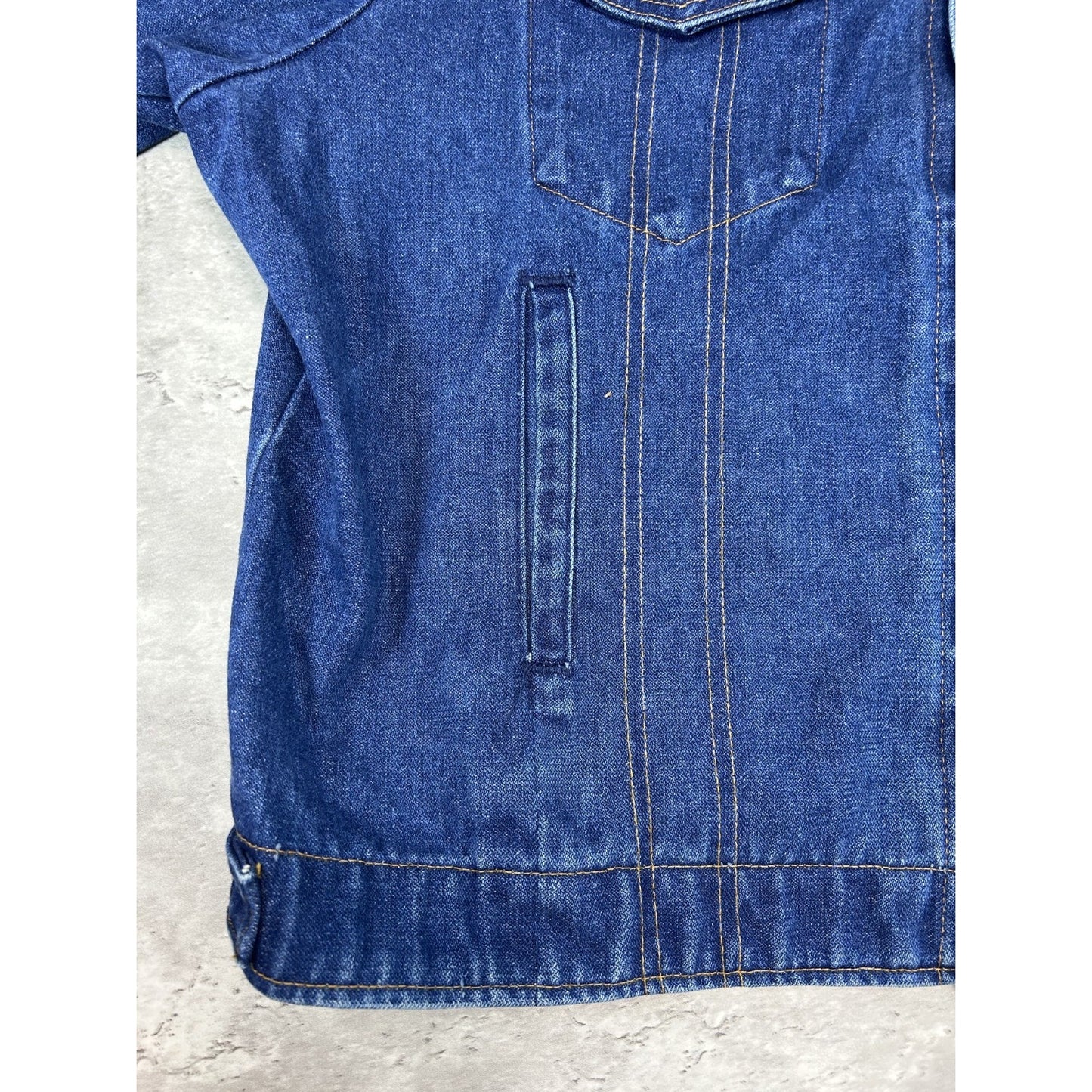 Vintage 80s Saddle King Dark Wash Denim Western Style Trucker Jacket Size XL