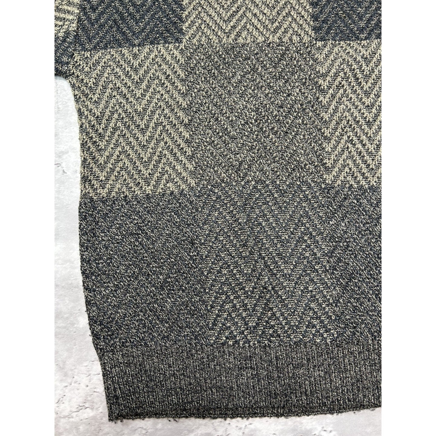 Vintage Towncraft Checkered Print Earth Tone Pullover Knit Sweater Size 2XL