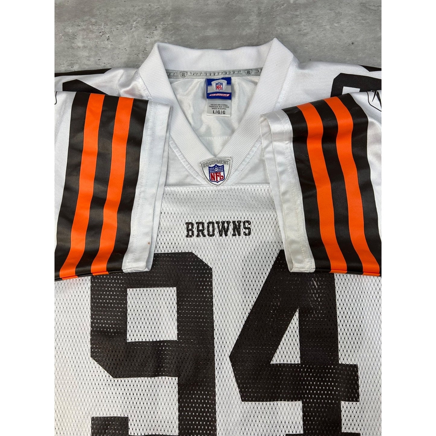 Vintage Gerald Warren #94 Cleveland Browns NFL Reebok Football Jersey Size Large