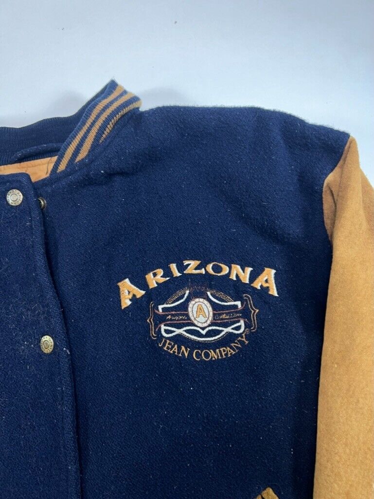 Vintage Arizona Jean Company Embroidered Bomber Varsity Jacket Size Large