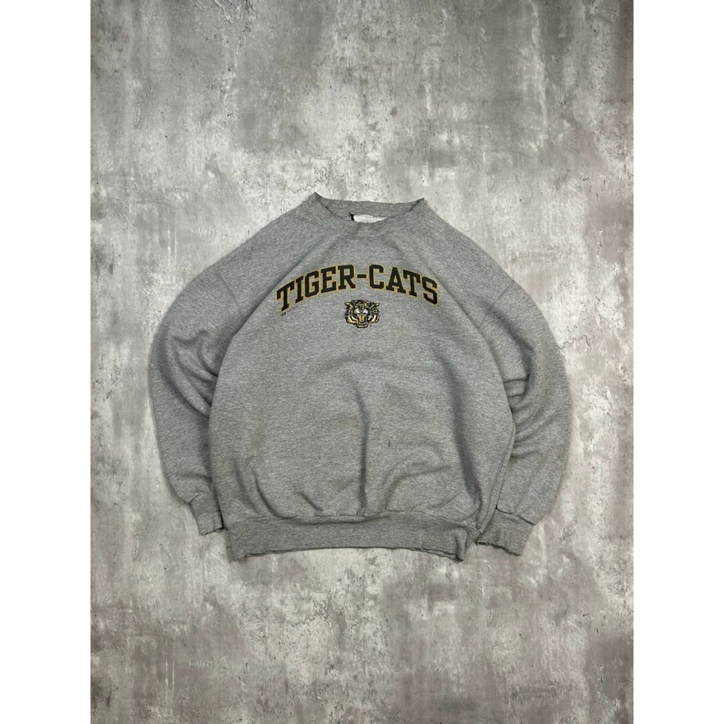 Vintage 90s Hamilton Tiger Cats CFL Graphic Spellout Football Sweatshirt Size XL