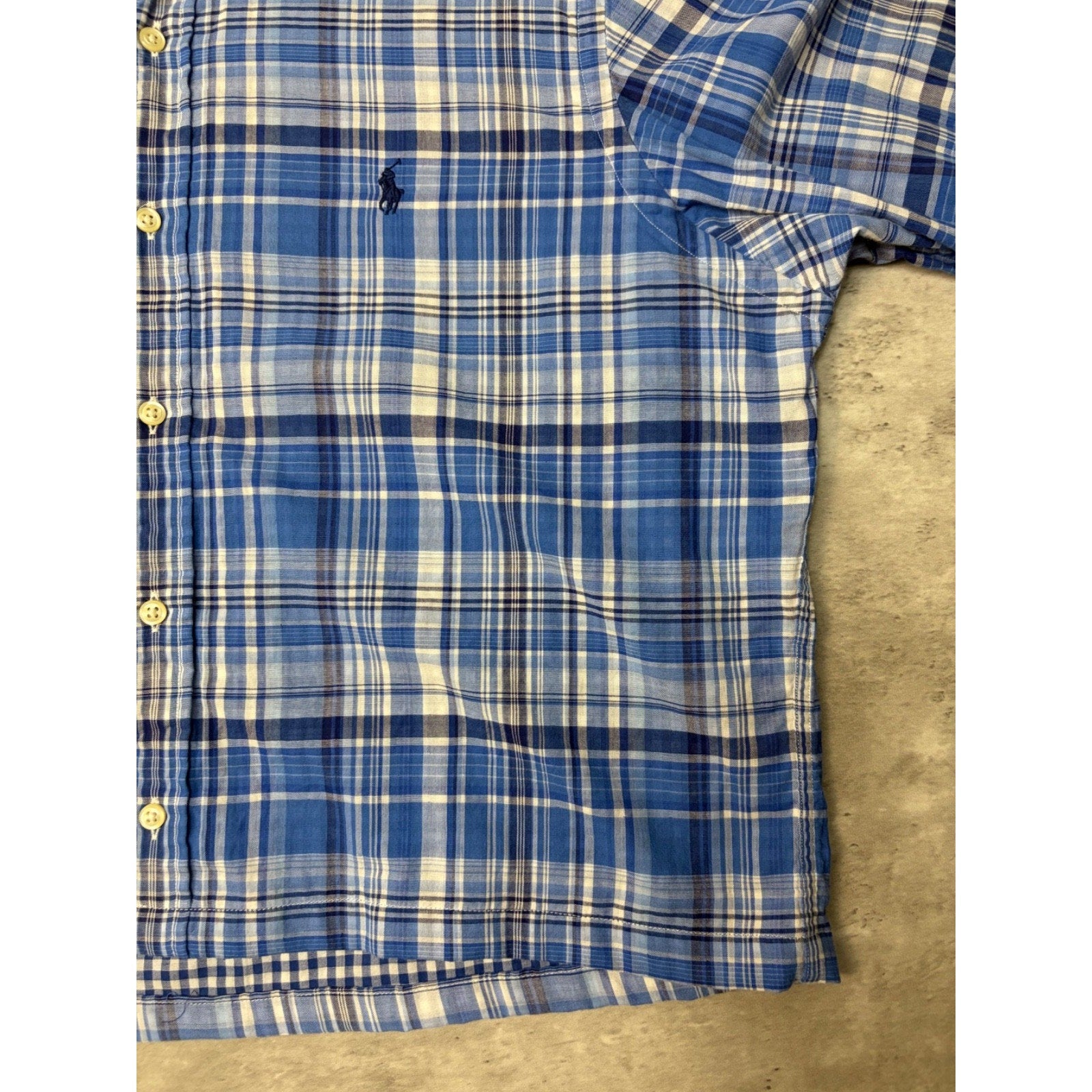 Vintage Polo Ralph Lauren Embroidered Pony Cropped Button Up Shirt Size Large