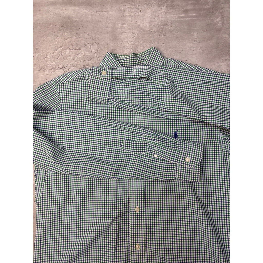 Vintage Polo Ralph Lauren Embroidered Pony Cropped Button Up Shirt Size Medium