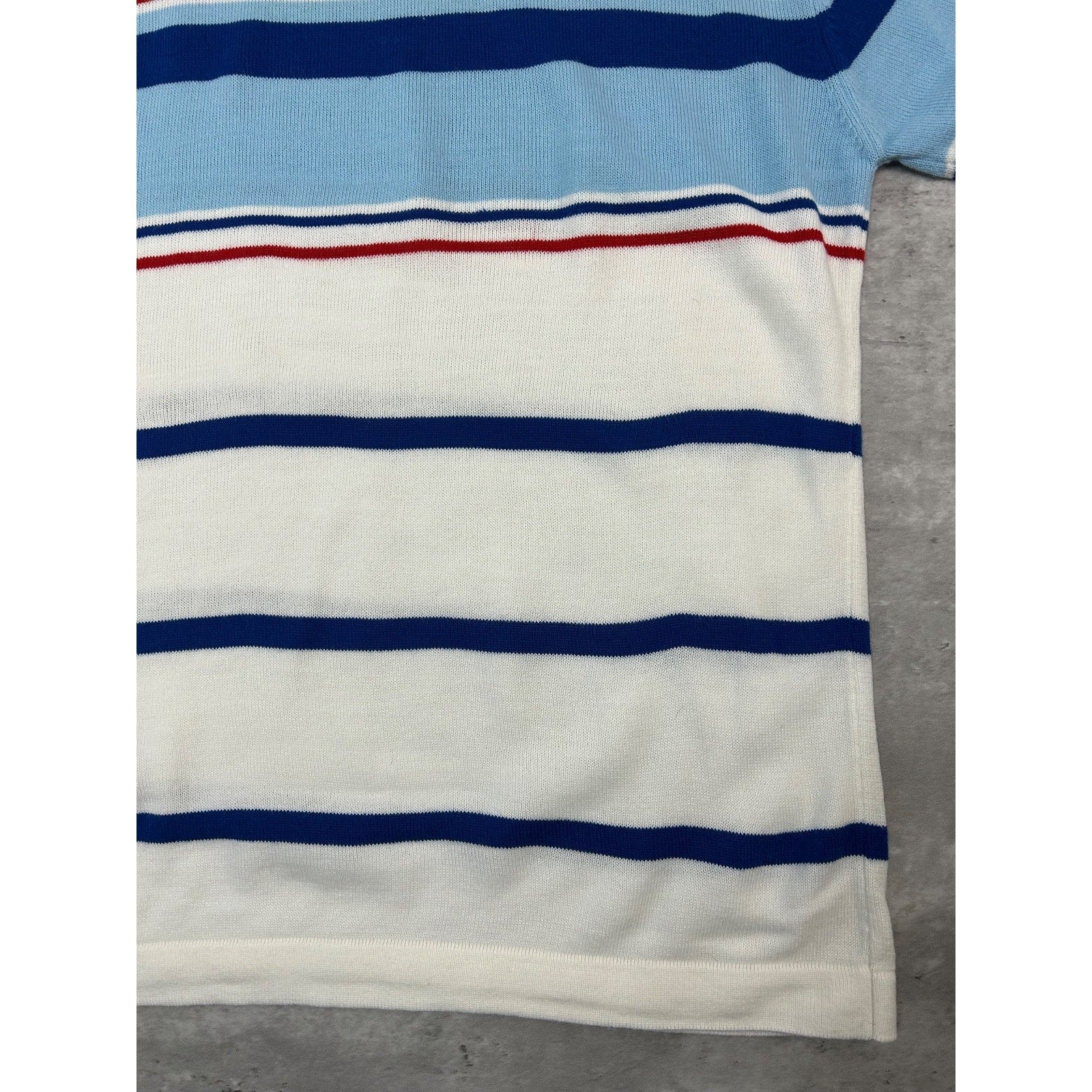 Vintage Y2K South Pole Striped Embroidered Logo Knit T-Shirt Size Large