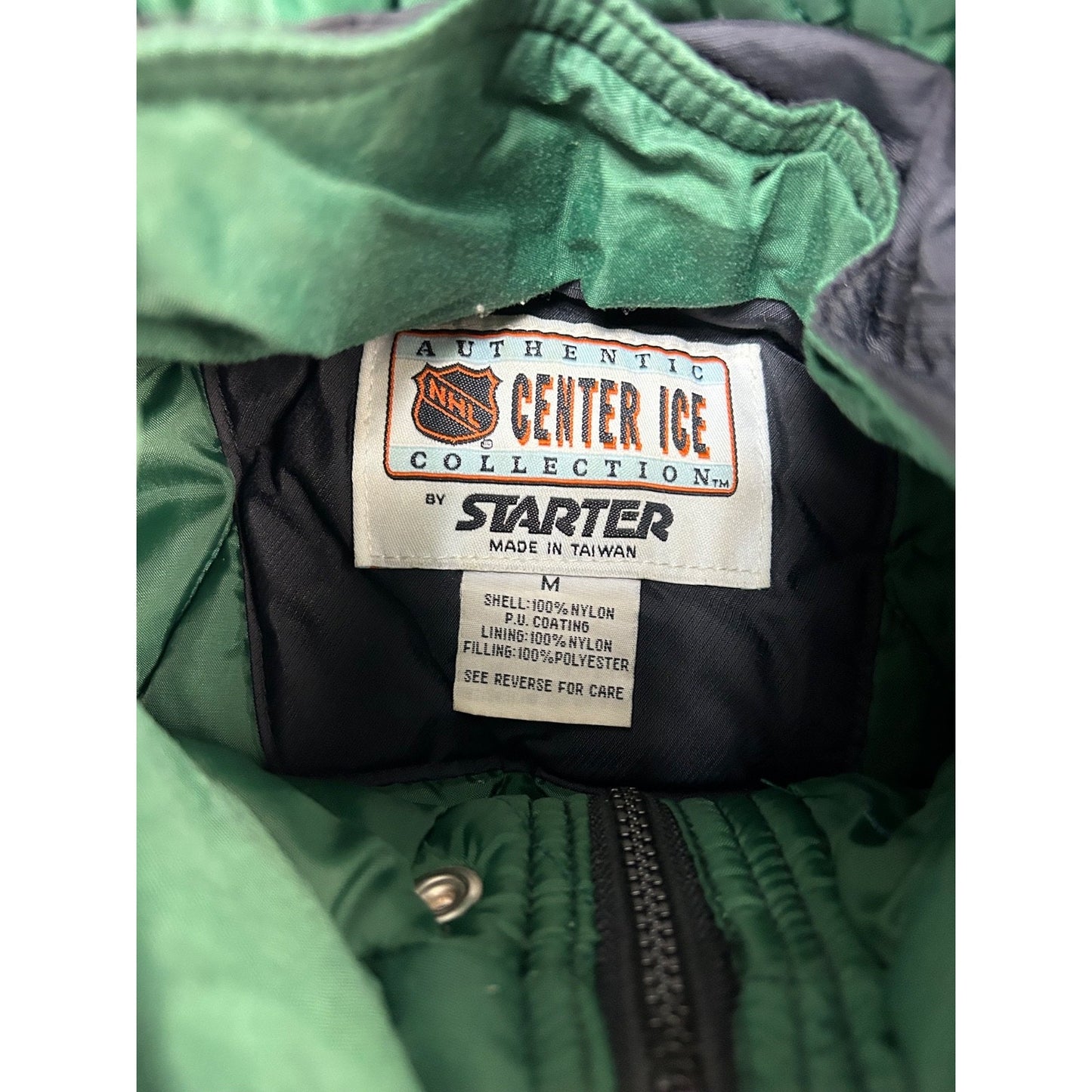 Vintage 90s Dallas Stars NHL Embroidered Insulated Starter Jacket Size Medium