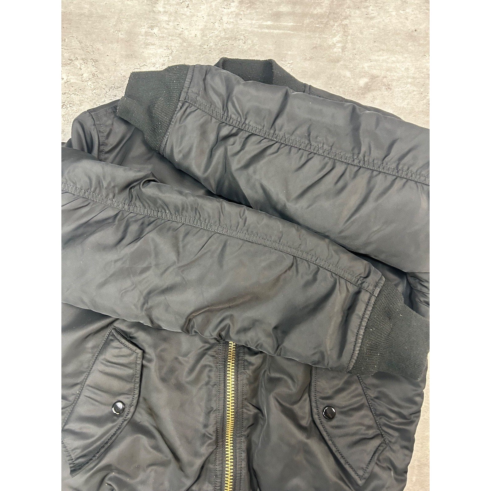 Vintage 90s Military MA-1 Reversible Flight Bomber Jacket Size Small