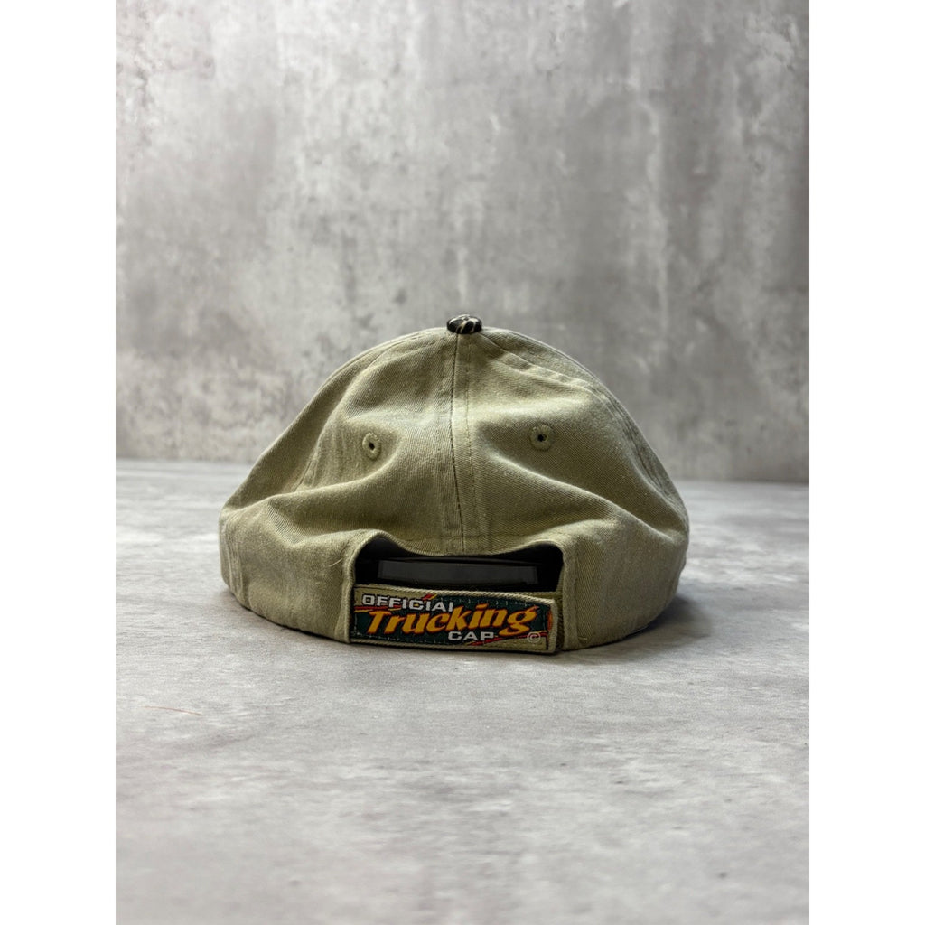 Vintage Big Rigs & Beer Embroidered Logo Bottle Opener Camo Strapback Hat OSFA