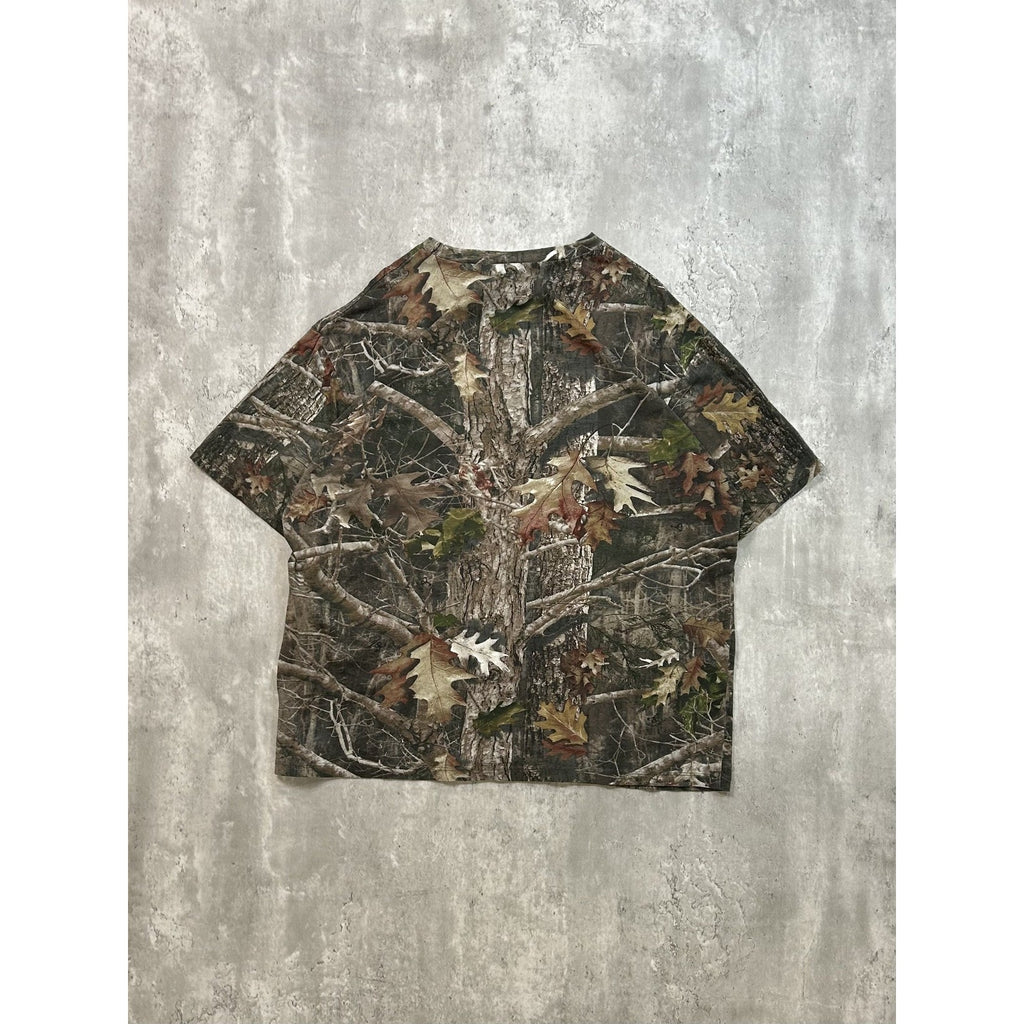 Vintage Red Head Tree Camo Hunting T-Shirt Size XL