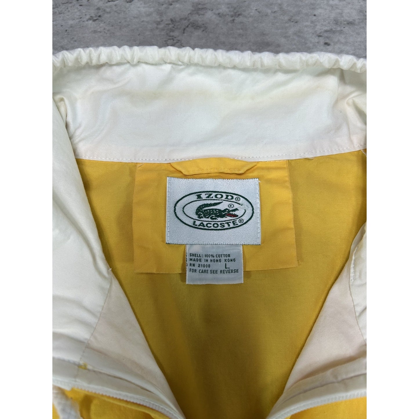 Vintage 90s Lacoste Embroidered Logo Nylon Full Zip Windbreaker Jacket Sz Large