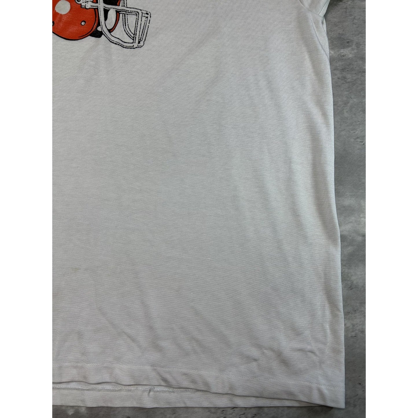 Vintage 80s Cleveland Browns NFL Helmet Graphic Football Jersey Size XL