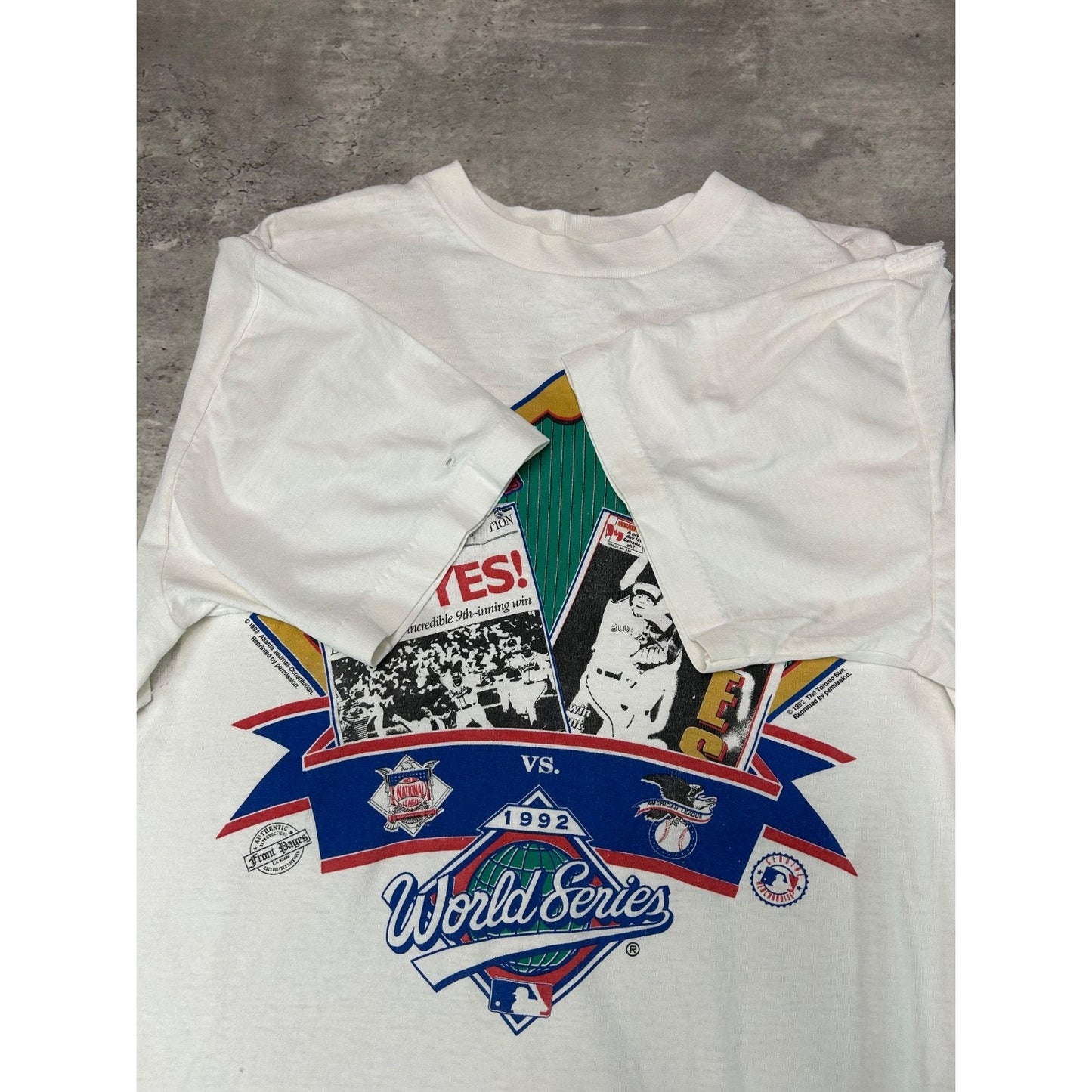 Vintage 1992 Toronto Blue Jays Vs Atlanta Braves MLB World Series T-Shirt Sz XL