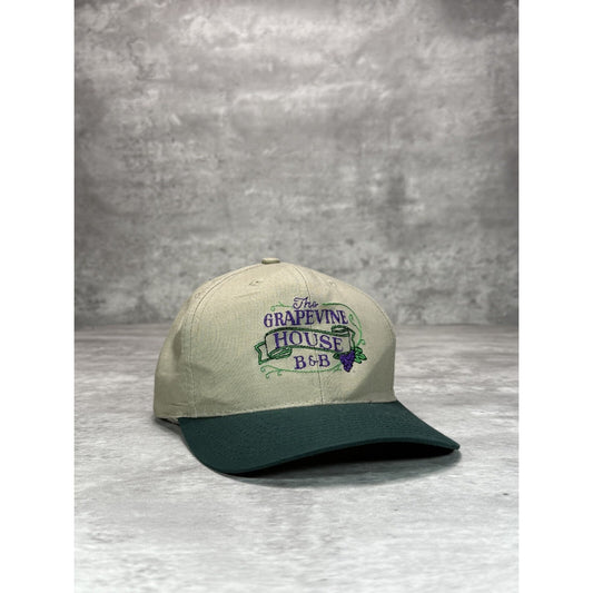 Vintage 90s The Grapevine House B&B Embroidered Spellout Snapback Hat OSFA
