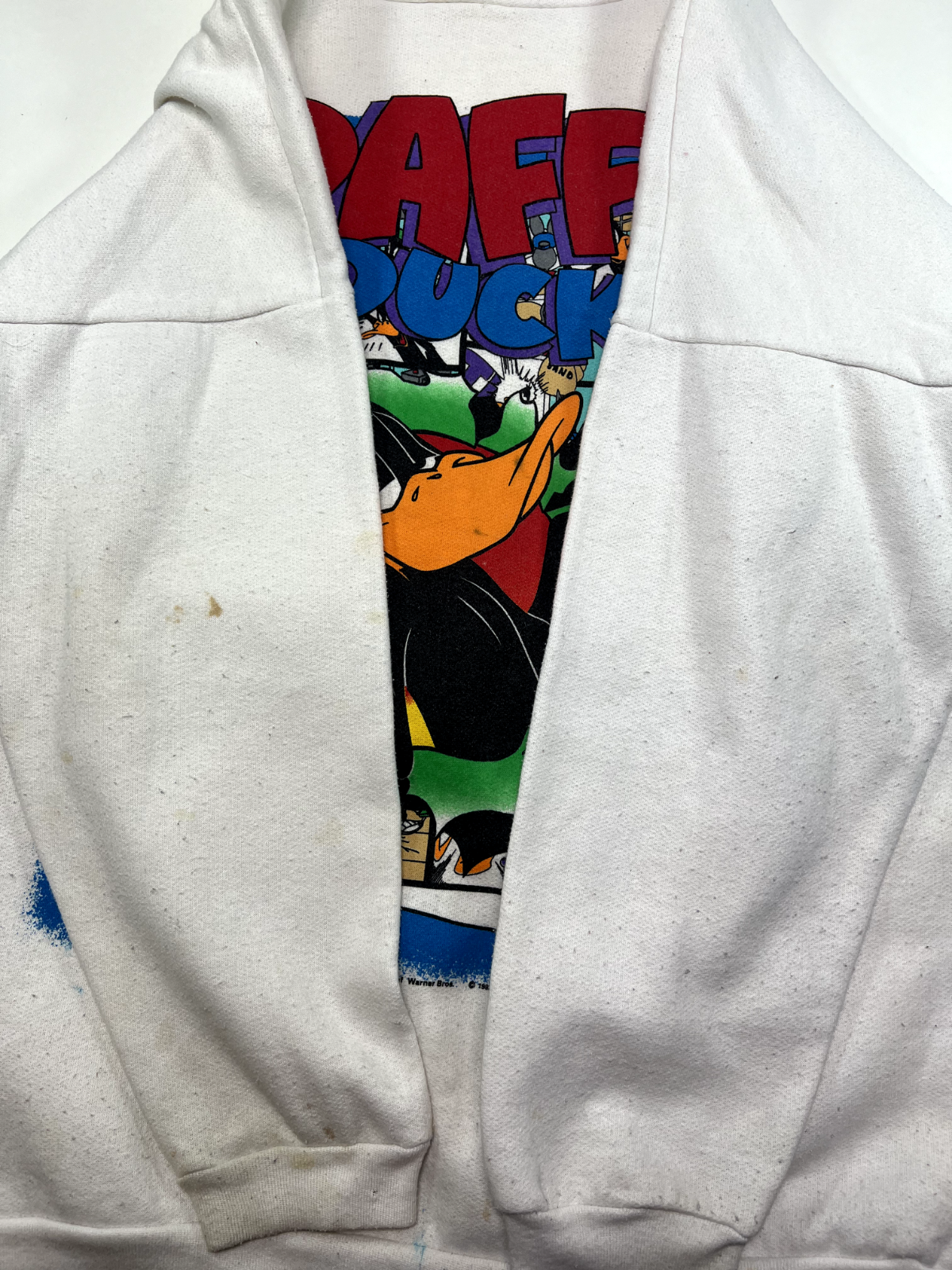 Vintage 1993 Looney Tunes Daffy Duck Comic Graphic Sweatshirt Size Medium 90s