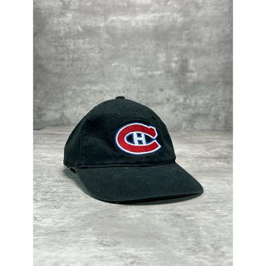 Vintage 90s Montreal Canadiens NHL Embroidered Logo Hockey Strapback Hat OSFA