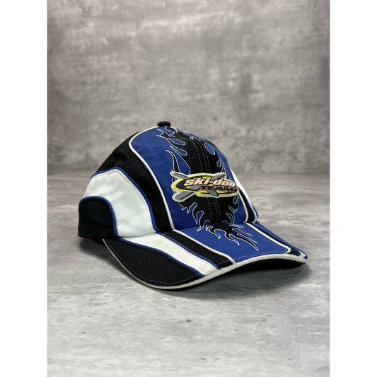 Vintage 90s Ski-Doo Spellout Logo Tri Color Strapback Hat OSFA