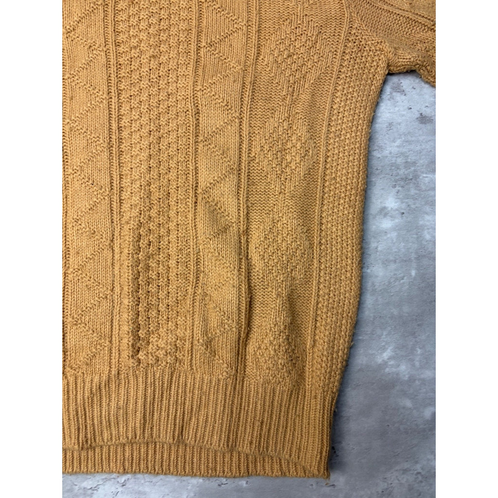 Vintage 80s Tommy Knight Cable Knit Turtle Neck Pullover Sweater Size Large