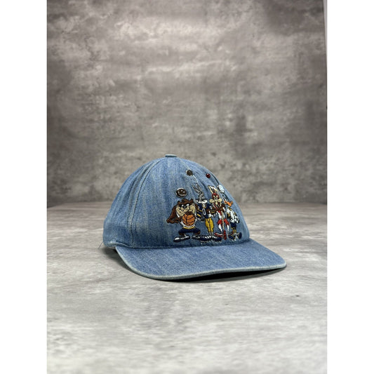 Vintage 90s Looney Tunes Sports Embroidered Characters Snapback Hat OSFA YOUTH